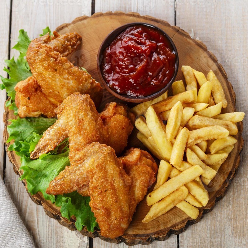 Yam Chips with Gizzard/Chicken Wings redyfood